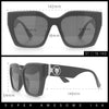 Womens Thick Square Horned Cat Eye Luxe Designer Rectangle Sunglasses