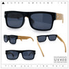 Thick Real Bamboo Wood Arm Square Narrow Rectangle Horn Rim Sunglasses