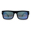 Thick Real Bamboo Wood Arm Square Narrow Rectangle Horn Rim Sunglasses