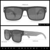 Thick Real Bamboo Wood Arm Square Narrow Rectangle Horn Rim Sunglasses