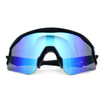 Polarized Mens Classic Oversized Mirror Wrap Half Rim Sport Plastic Sunglasses