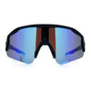 Polarized Mens Classic Oversized Mirror Wrap Half Rim Sport Plastic Sunglasses