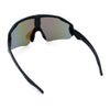 Polarized Mens Classic Oversized Mirror Wrap Half Rim Sport Plastic Sunglasses
