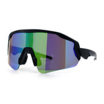 Polarized Mens Classic Oversized Mirror Wrap Half Rim Sport Plastic Sunglasses