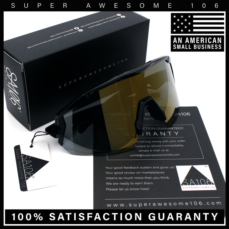 Polarized Mens Classic Oversized Mirror Wrap Half Rim Sport Plastic Sunglasses