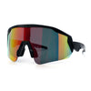 Polarized Mens Classic Oversized Mirror Wrap Half Rim Sport Plastic Sunglasses