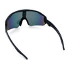 Polarized Mens Classic Oversized Mirror Wrap Half Rim Sport Plastic Sunglasses