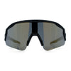 Polarized Mens Classic Oversized Mirror Wrap Half Rim Sport Plastic Sunglasses