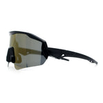 Polarized Mens Classic Oversized Mirror Wrap Half Rim Sport Plastic Sunglasses