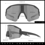 Polarized Mens Classic Oversized Mirror Wrap Half Rim Sport Plastic Sunglasses