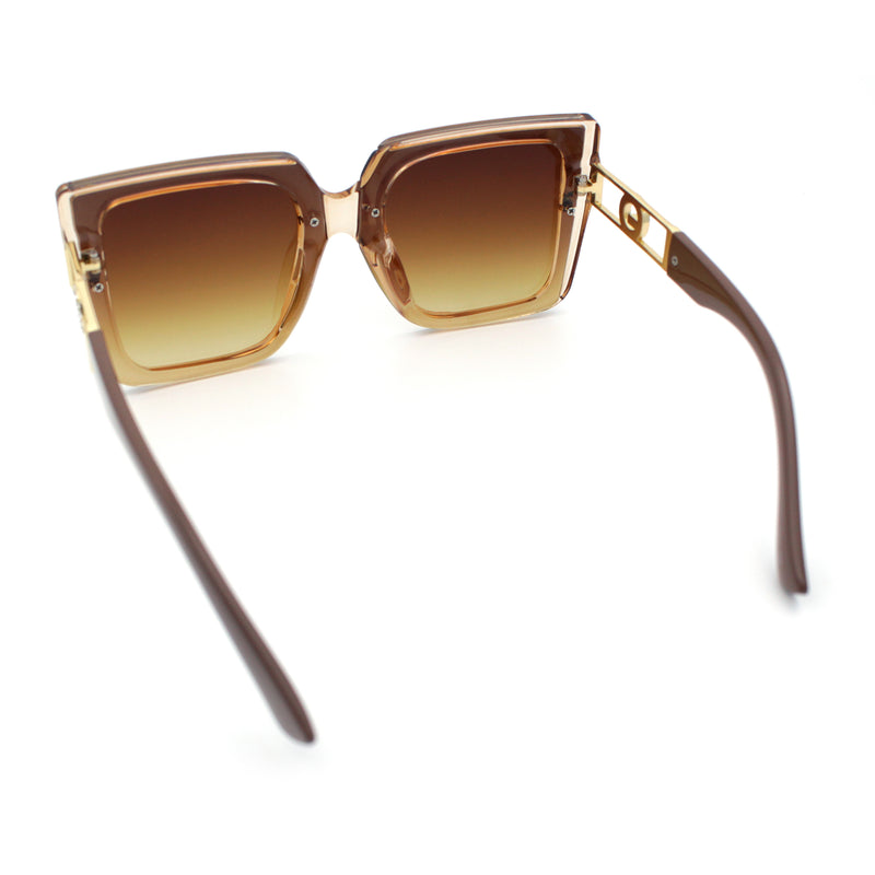 Womens Squared Half Rim Exposed Lens Plastic Butterfly Fashion Sunglasses