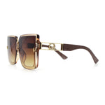 Womens Squared Half Rim Exposed Lens Plastic Butterfly Fashion Sunglasses