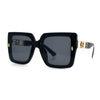 Womens Squared Half Rim Exposed Lens Plastic Butterfly Fashion Sunglasses