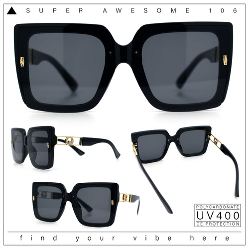 Womens Squared Half Rim Exposed Lens Plastic Butterfly Fashion Sunglasses