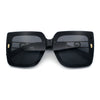 Womens Squared Half Rim Exposed Lens Plastic Butterfly Fashion Sunglasses