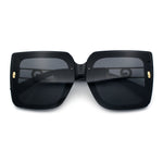 Womens Squared Half Rim Exposed Lens Plastic Butterfly Fashion Sunglasses