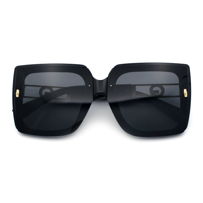 Womens Squared Half Rim Exposed Lens Plastic Butterfly Fashion Sunglasses