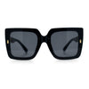 Womens Squared Half Rim Exposed Lens Plastic Butterfly Fashion Sunglasses