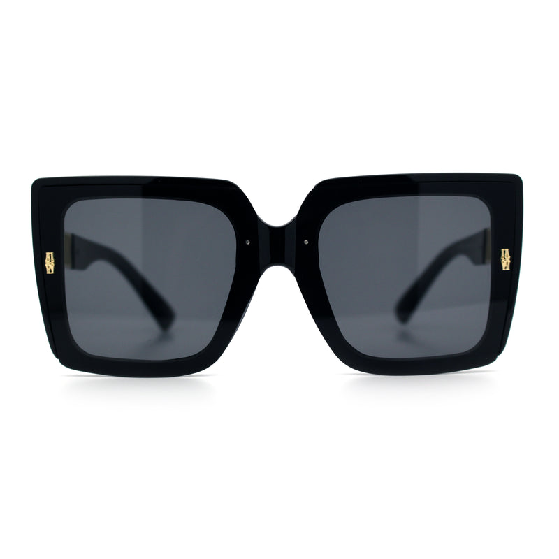 Womens Squared Half Rim Exposed Lens Plastic Butterfly Fashion Sunglasses