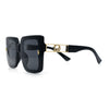 Womens Squared Half Rim Exposed Lens Plastic Butterfly Fashion Sunglasses
