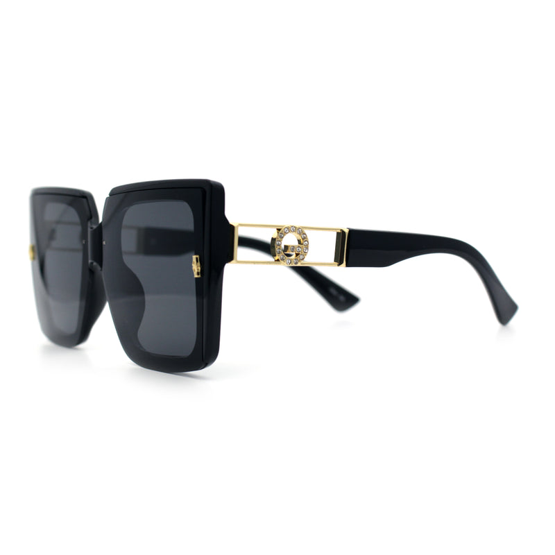 Womens Squared Half Rim Exposed Lens Plastic Butterfly Fashion Sunglasses