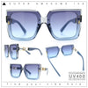 Womens Squared Half Rim Exposed Lens Plastic Butterfly Fashion Sunglasses