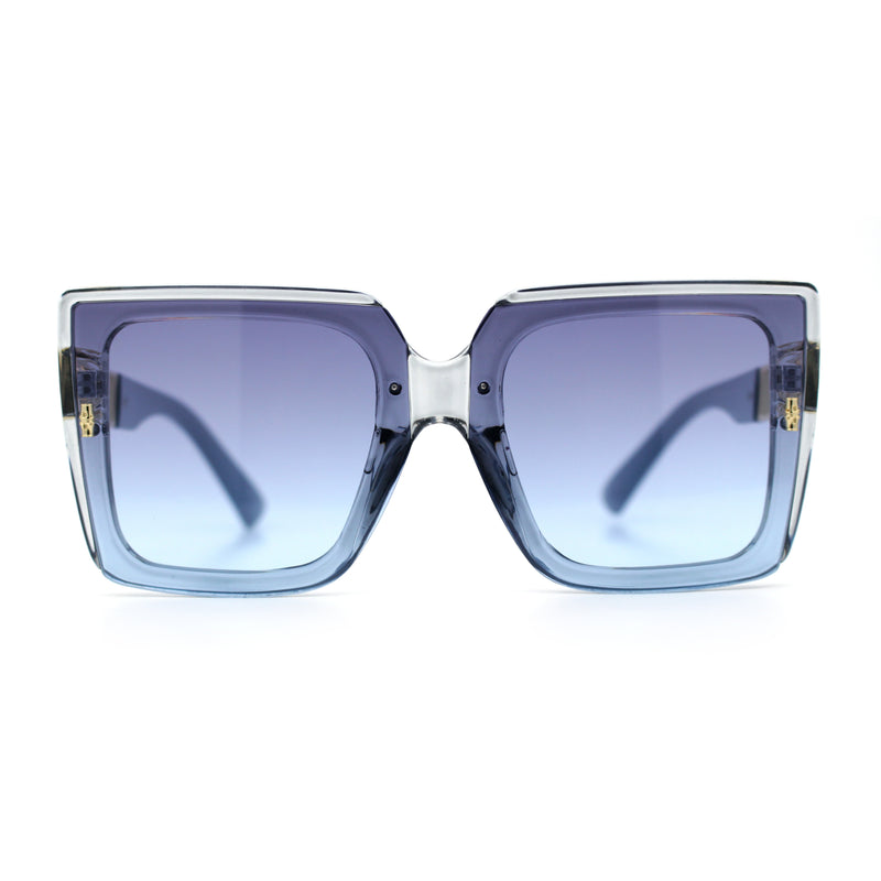 Womens Squared Half Rim Exposed Lens Plastic Butterfly Fashion Sunglasses