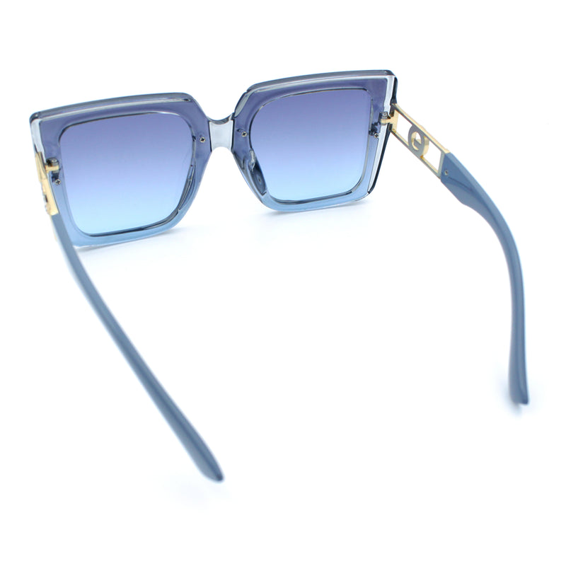 Womens Squared Half Rim Exposed Lens Plastic Butterfly Fashion Sunglasses