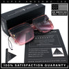 Womens Squared Half Rim Exposed Lens Plastic Butterfly Fashion Sunglasses