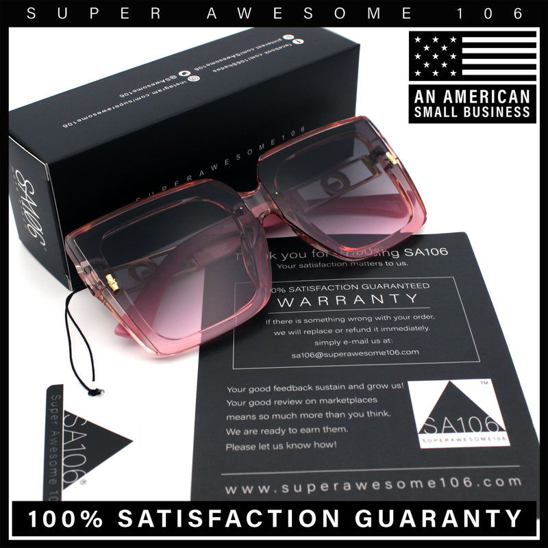 Womens Squared Half Rim Exposed Lens Plastic Butterfly Fashion Sunglasses