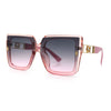 Womens Squared Half Rim Exposed Lens Plastic Butterfly Fashion Sunglasses