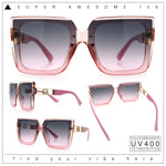 Womens Squared Half Rim Exposed Lens Plastic Butterfly Fashion Sunglasses