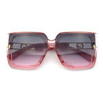 Womens Squared Half Rim Exposed Lens Plastic Butterfly Fashion Sunglasses