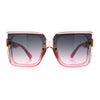 Womens Squared Half Rim Exposed Lens Plastic Butterfly Fashion Sunglasses