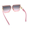 Womens Squared Half Rim Exposed Lens Plastic Butterfly Fashion Sunglasses