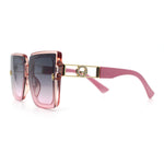 Womens Squared Half Rim Exposed Lens Plastic Butterfly Fashion Sunglasses