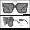 Womens Squared Half Rim Exposed Lens Plastic Butterfly Fashion Sunglasses