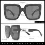 Womens Squared Half Rim Exposed Lens Plastic Butterfly Fashion Sunglasses