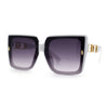 Womens Squared Half Rim Exposed Lens Plastic Butterfly Fashion Sunglasses