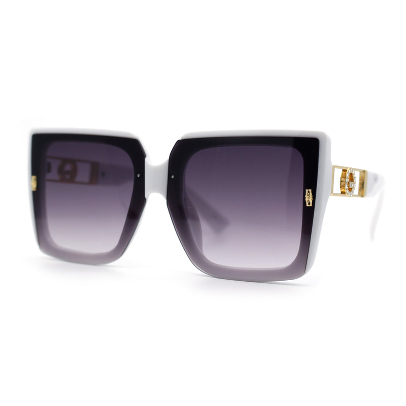 Womens Squared Half Rim Exposed Lens Plastic Butterfly Fashion Sunglasses
