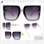 Womens Squared Half Rim Exposed Lens Plastic Butterfly Fashion Sunglasses