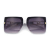 Womens Squared Half Rim Exposed Lens Plastic Butterfly Fashion Sunglasses