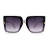 Womens Squared Half Rim Exposed Lens Plastic Butterfly Fashion Sunglasses