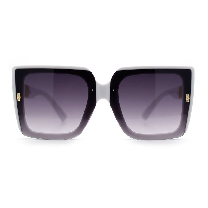 Womens Squared Half Rim Exposed Lens Plastic Butterfly Fashion Sunglasses