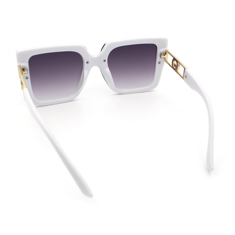 Womens Squared Half Rim Exposed Lens Plastic Butterfly Fashion Sunglasses