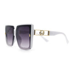 Womens Squared Half Rim Exposed Lens Plastic Butterfly Fashion Sunglasses