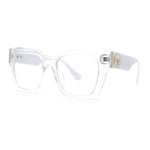 Womens Luxury Jaguar Head Jewel Thick Horn Cat Eye Clear Fashion Eyeglasses