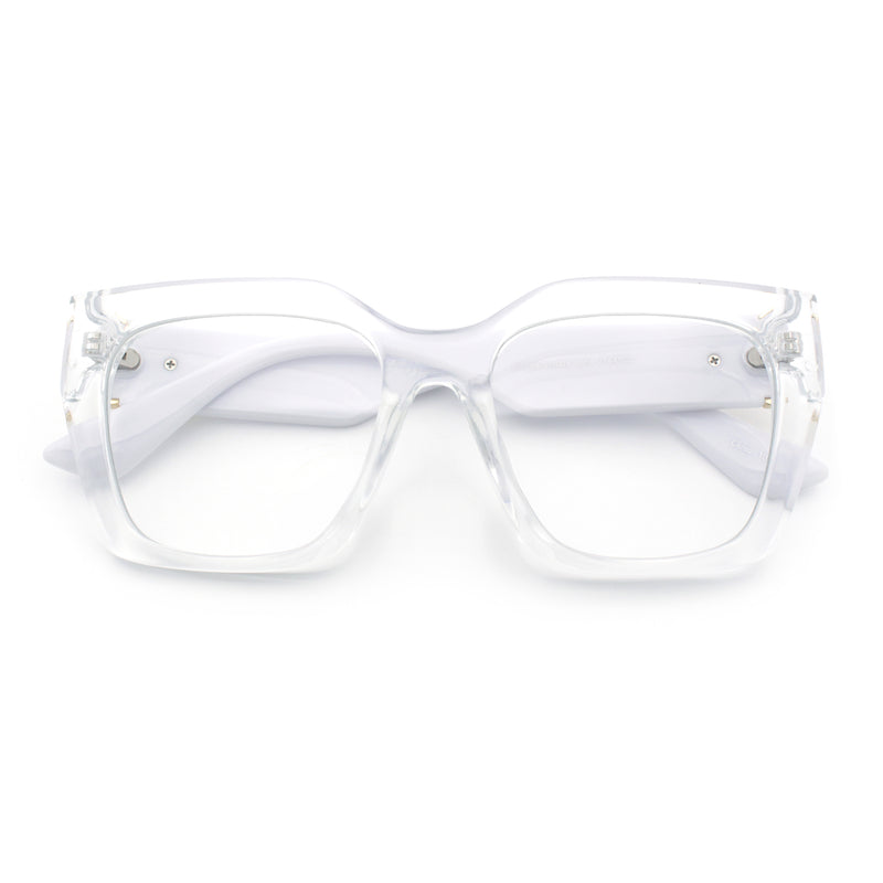 Womens Luxury Jaguar Head Jewel Thick Horn Cat Eye Clear Fashion Eyeglasses