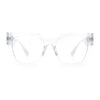 Womens Luxury Jaguar Head Jewel Thick Horn Cat Eye Clear Fashion Eyeglasses
