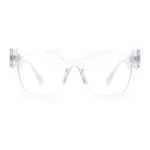 Womens Luxury Jaguar Head Jewel Thick Horn Cat Eye Clear Fashion Eyeglasses